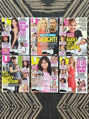 Vtg Y2K Lot of 6 US Weekly Magazines 2008 Celebrity Gossip Fashion Party Life